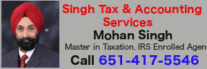 Mohan Singh,tax services in MN
