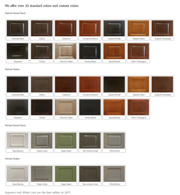 Our cabinet colors