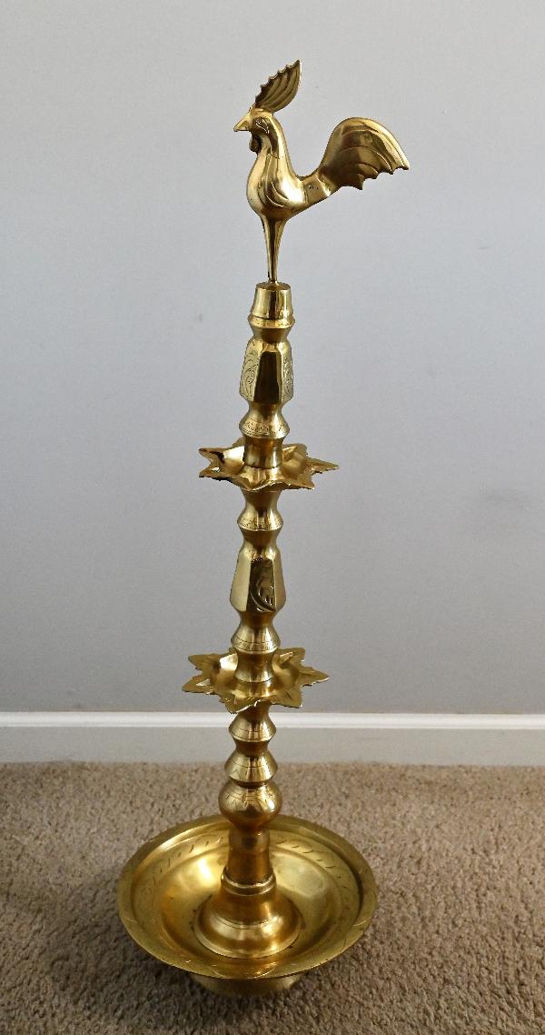 Brass Oil Lamp From Srilanka 