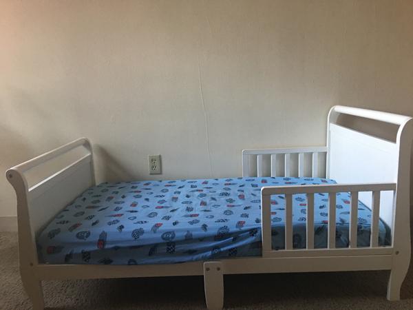 Toddler Bed with mattress and bed riser