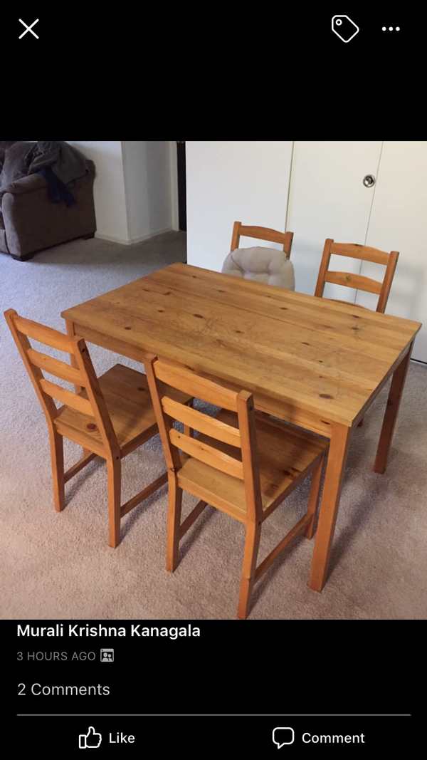 IKEA dinning table with chairs50$
