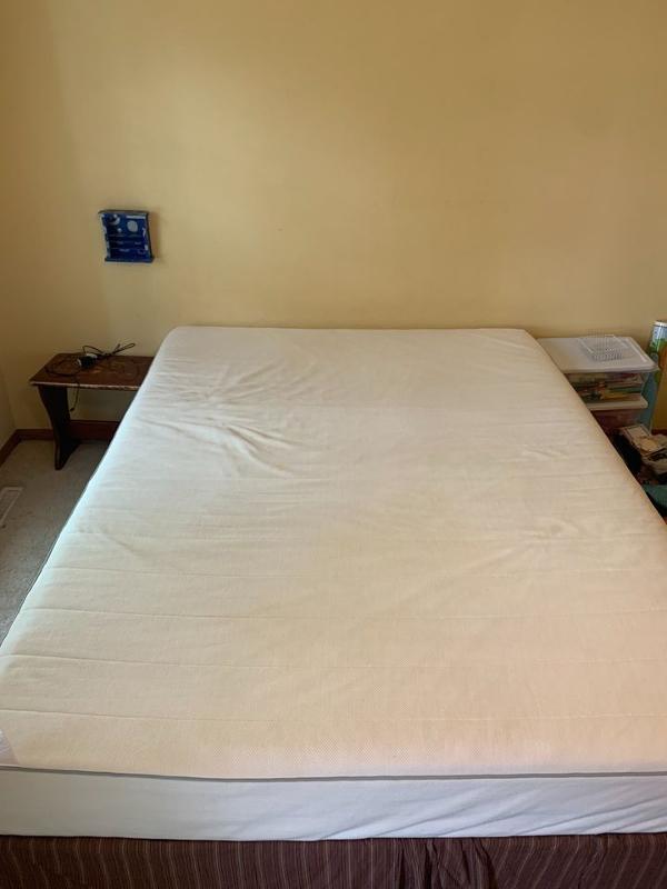 MOVING SALE IKEA queen sized mattress, IKEA box spring, and frame (more info in description)