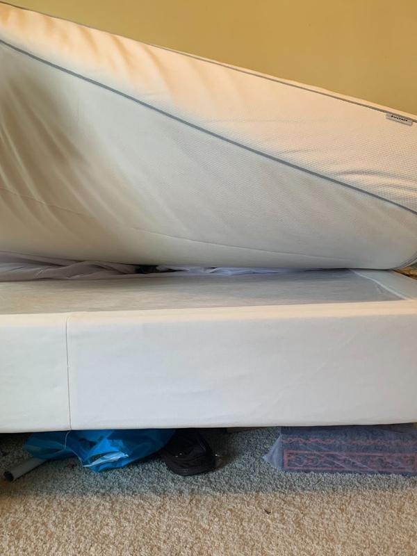 MOVING SALE IKEA queen sized mattress, IKEA box spring, and frame (more info in description)